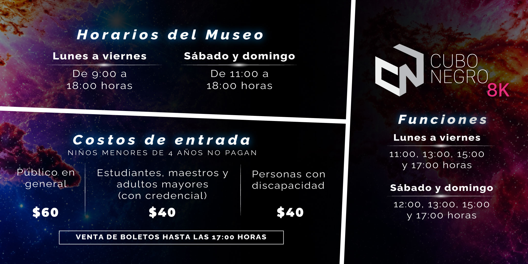 Horarios y Costos de Entrada