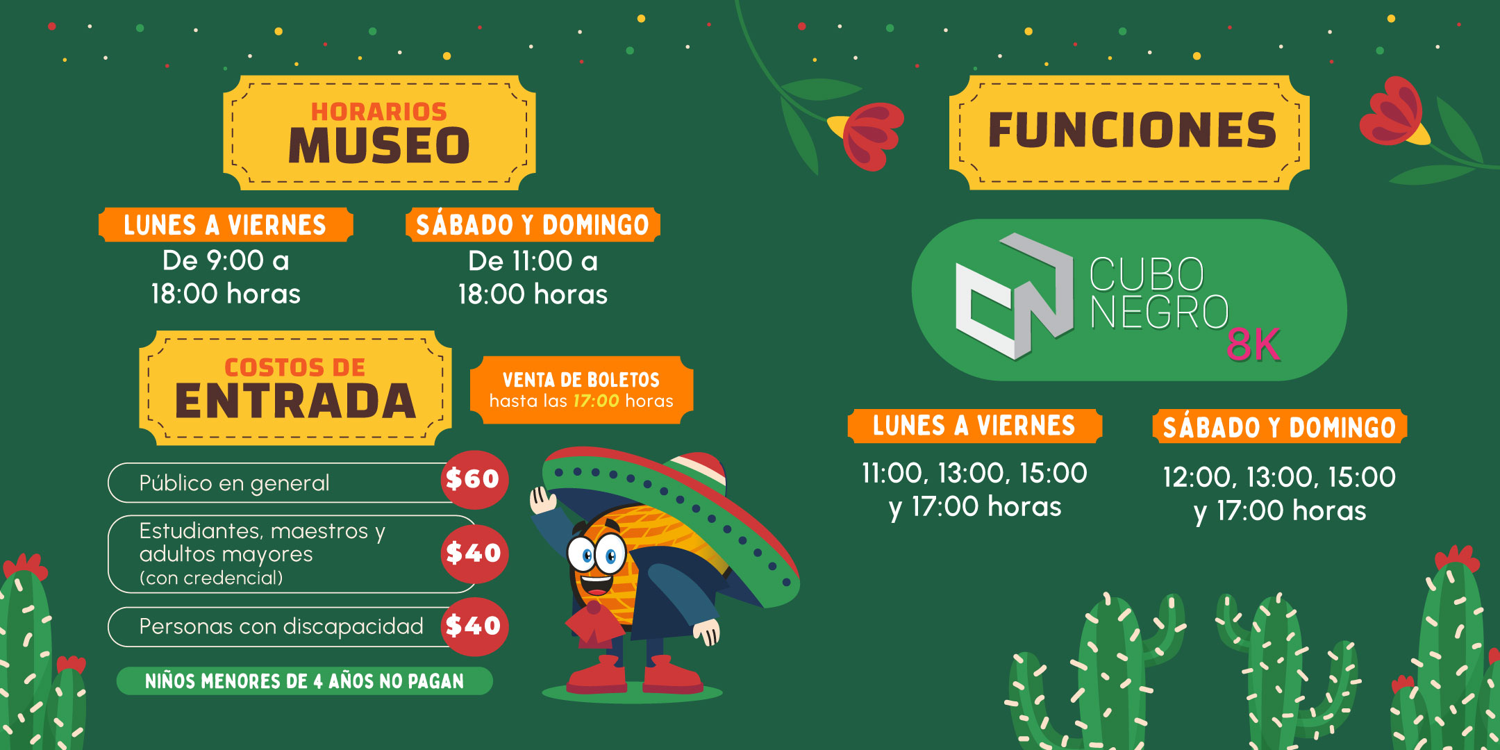 Horarios y Costos de Entrada